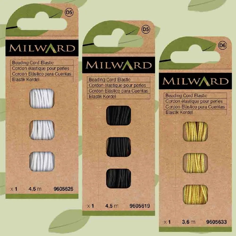 Milward cordon élastique pour perles 1.3 mm 3.6m - noire