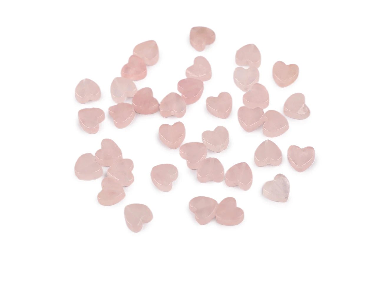 Image de perles cœur en minéral et verre Ø6 mm, 35 pcs | tons variés – disponible chez Šarlotes audumi
