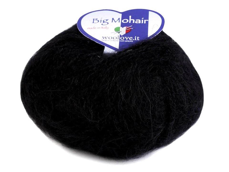 Mohair yarn - WOOLOVIT.IT 100 m 25 g - black #17