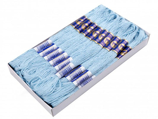 Fil mouliné bleu ciel 8 m