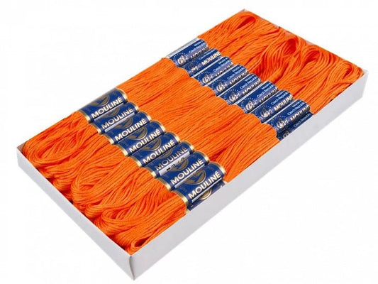 Fil mouliné orange vif 8 m