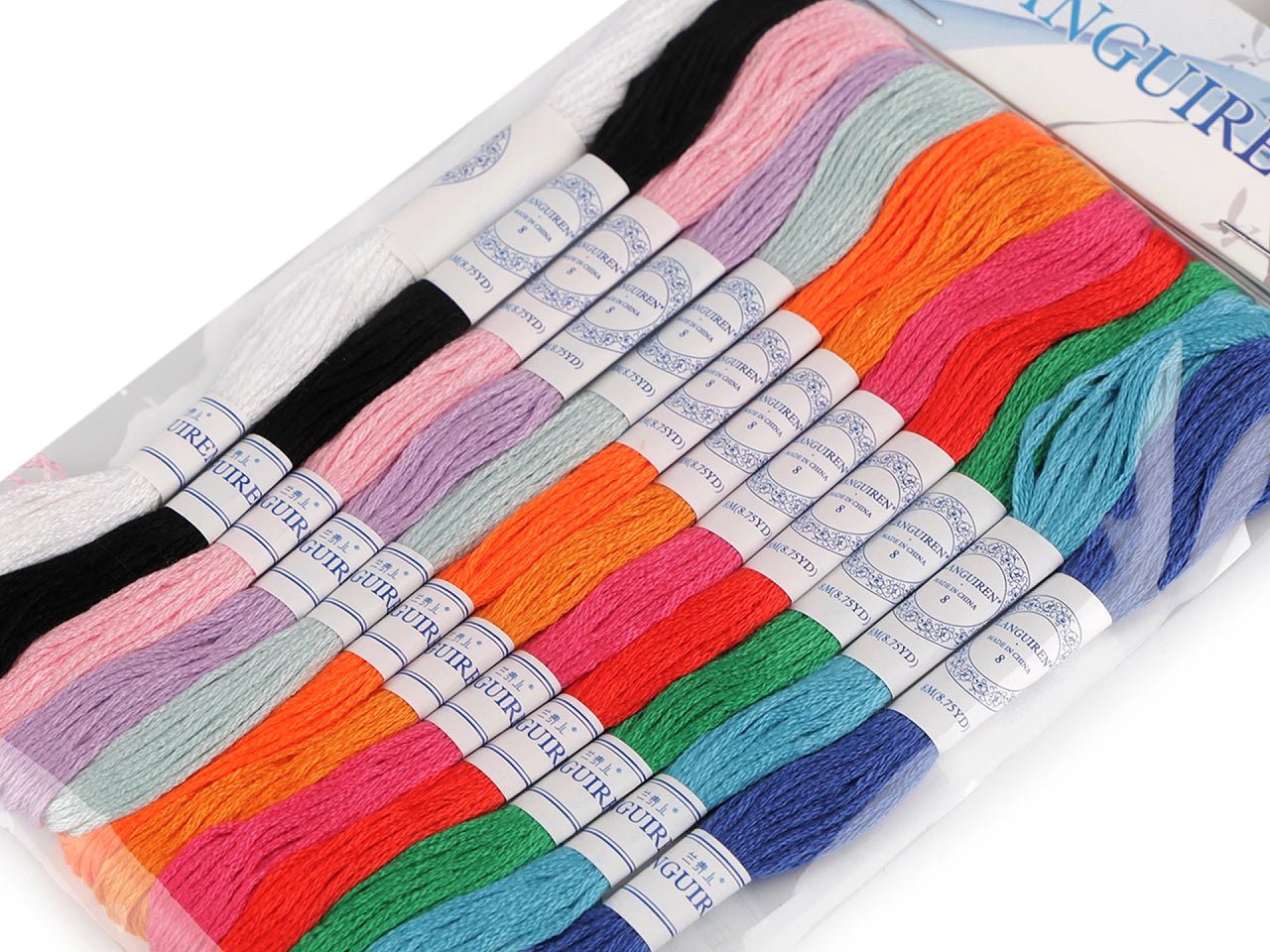 Lot de fils à broder blancs - 12 pièces - 2e variante de couleur