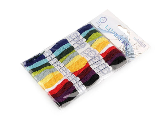 Lot de fils moulinés - blanc 12 pcs - variante couleur n°3