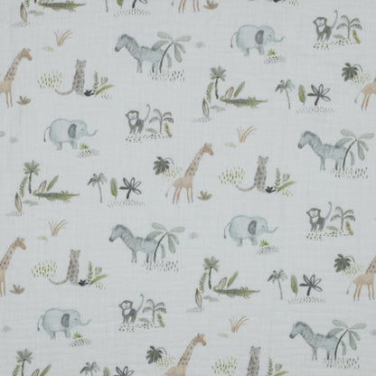 Mousseline - animaux d'Afrique 115 g/m²