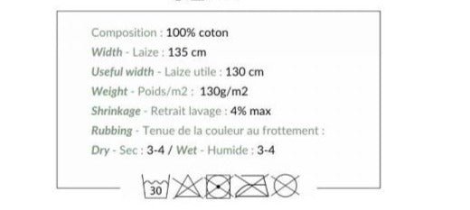 Muslin - white flowers on an orange background 130 g/m²