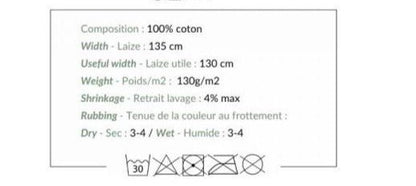 Muslin - white flowers on an orange background 130 g/m²