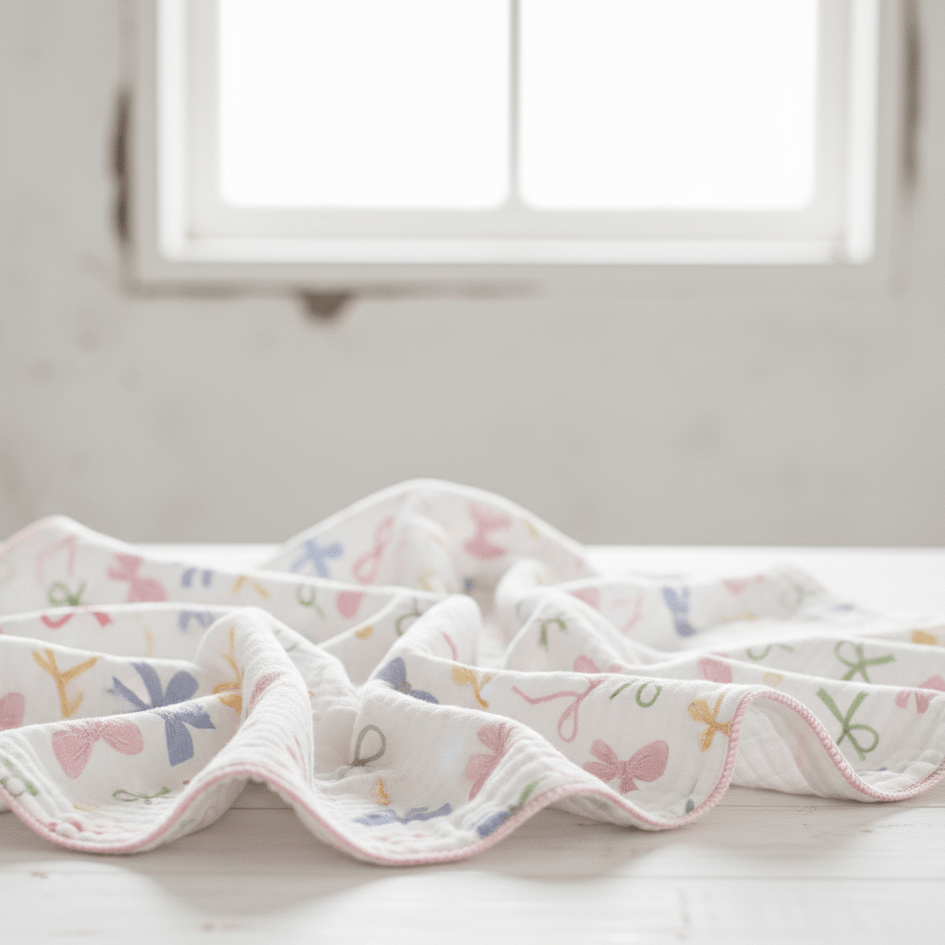 Image of Muslin - bows 120 g/m² – available at Šarlotes audumi