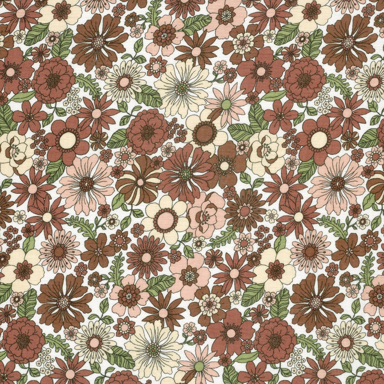 Image de mousseline - fleurs de différentes tailles 120 g/m² – disponible chez Šarlotes audumi