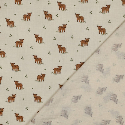 Image of Muslin - cows 120 g/m² - GOTS certified – available at Šarlotes audumi
