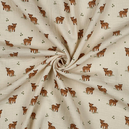 Image with Muslin - cows 120 g/m² - GOTS cert. – available at Šarlotes audumi