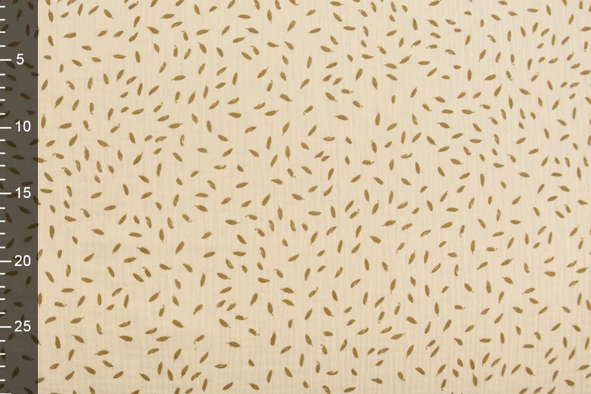 Muslin with small leaf motif 125 g/m²