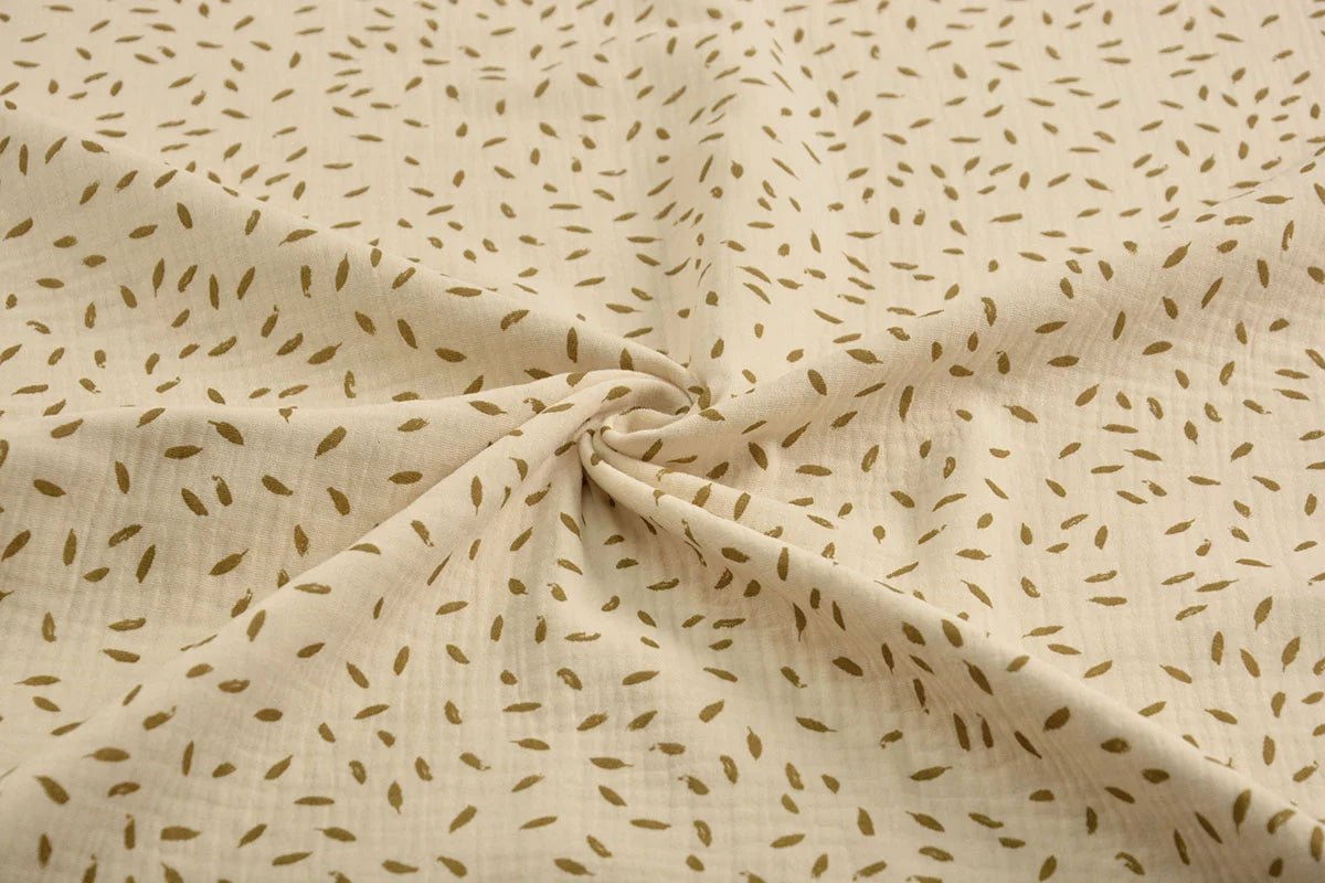 Muslin with small leaf motif 125 g/m²