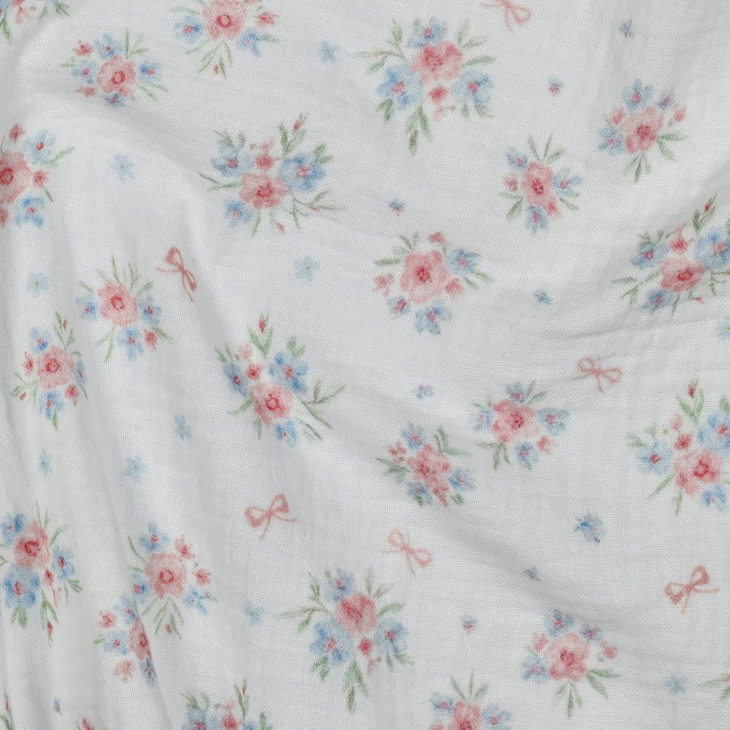 Image de mousseline - petites fleurs et nœuds 120 g/m² – disponible chez Šarlotes audumi