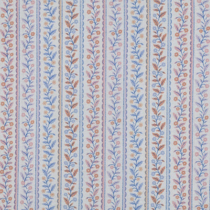 Image de mousseline - motif de lignes bleues et de feuilles, 120 g/m² – disponible chez Šarlotes audumi
