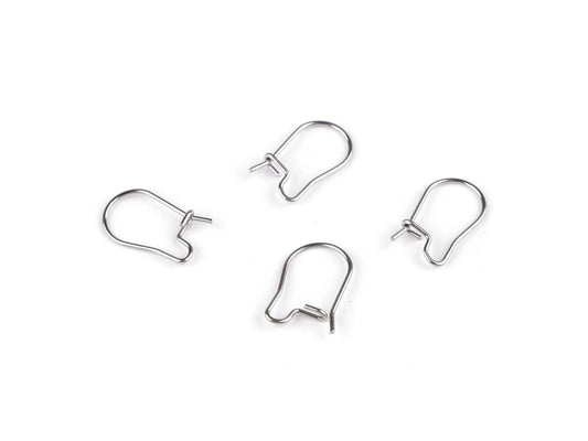Fermoir en acier inoxydable pour boucles d'oreilles, fermé | 15 mm| 4 pcs.