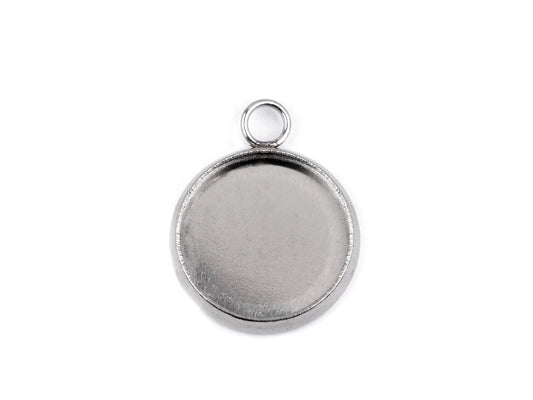 Base de pendentif en acier inoxydable Ø12 mm|4 pièces