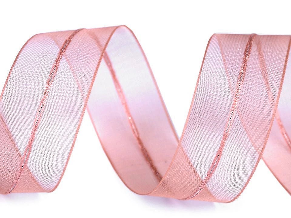 Ruban d'organza avec lurex | 26 mm, 5 m|tons assortis