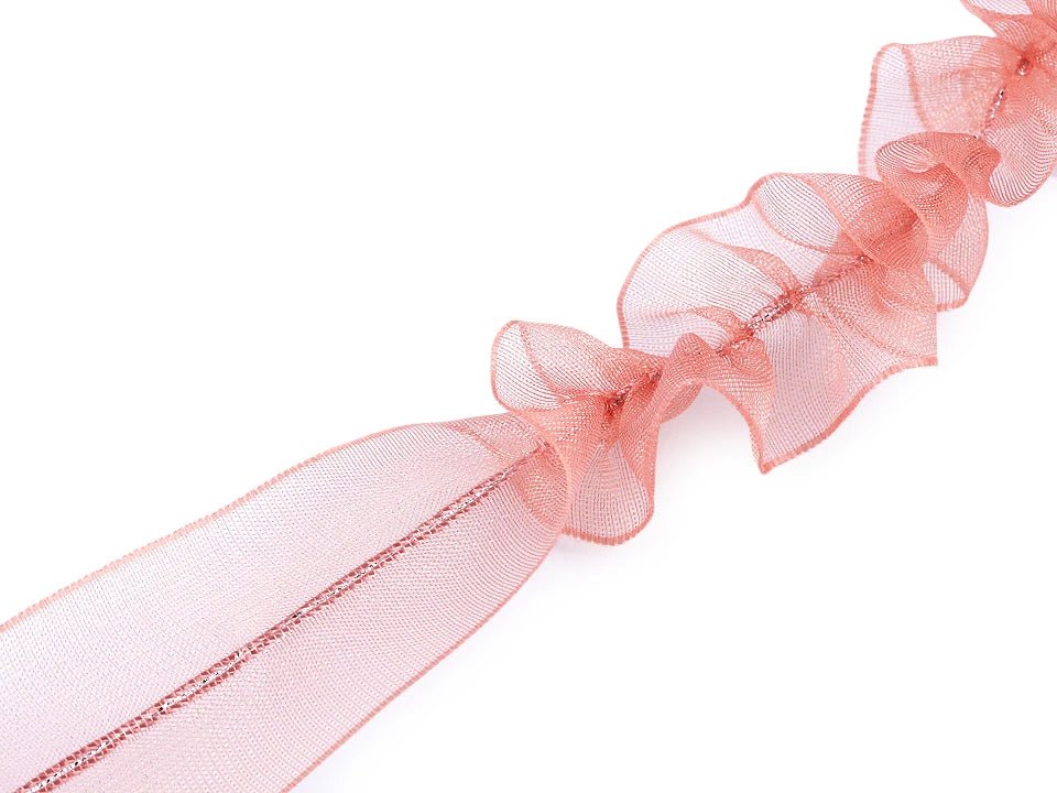 Ruban en organza avec lurex | 26 mm, 5 m|de différentes nuances