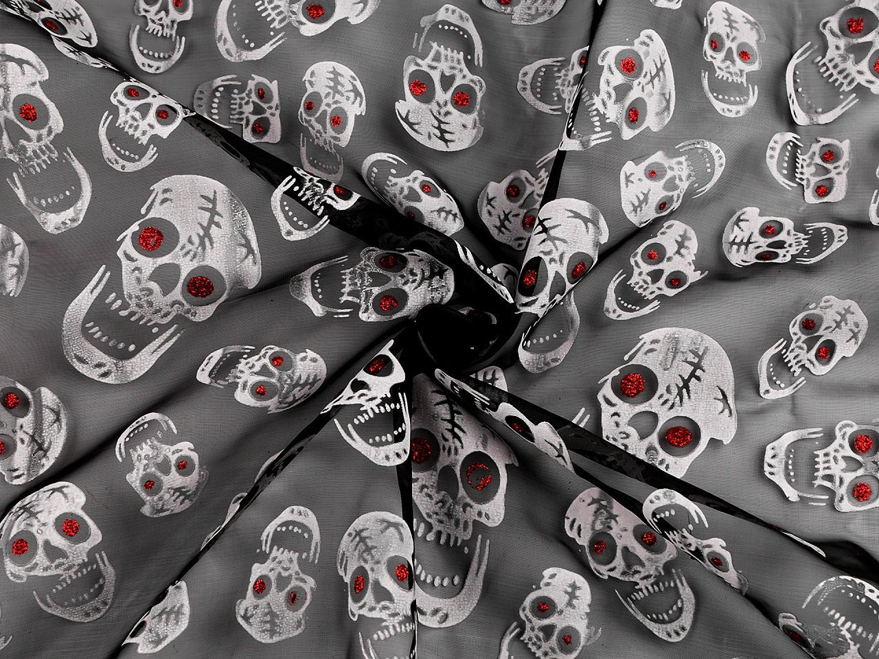 organza - têtes de mort 50 g/m²