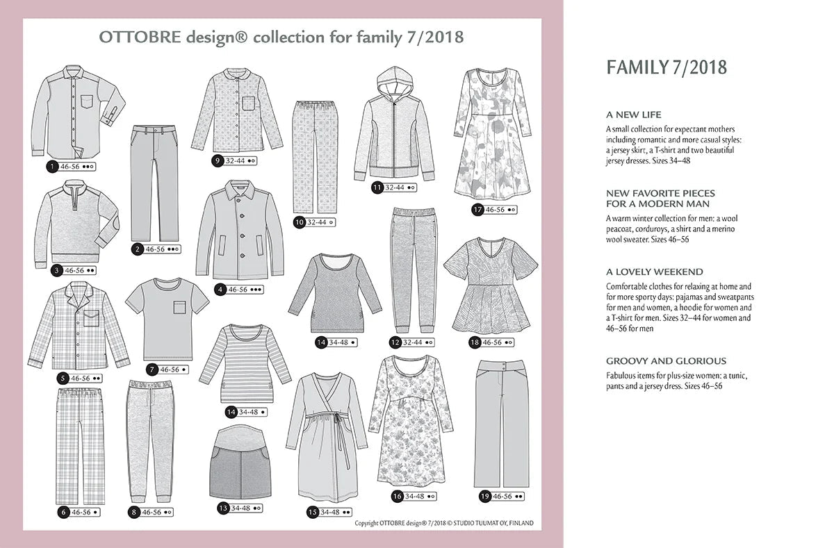 Image d’OTTOBRE Design Family – magazine de couture avec patrons en anglais – disponible en ligne chez Šarlotes audumi