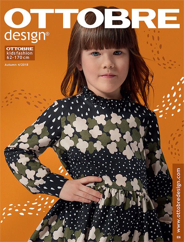 Image du magazine de patrons de vêtements pour enfants OTTOBRE design Kids 4/2018, en anglais, disponible en ligne chez Šarlotes audumi