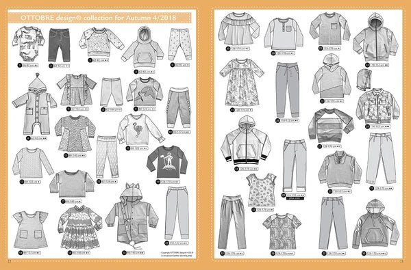 Image du magazine de patrons de vêtements pour enfants OTTOBRE design Kids 4/2018, en anglais, disponible en ligne chez Šarlotes audumi