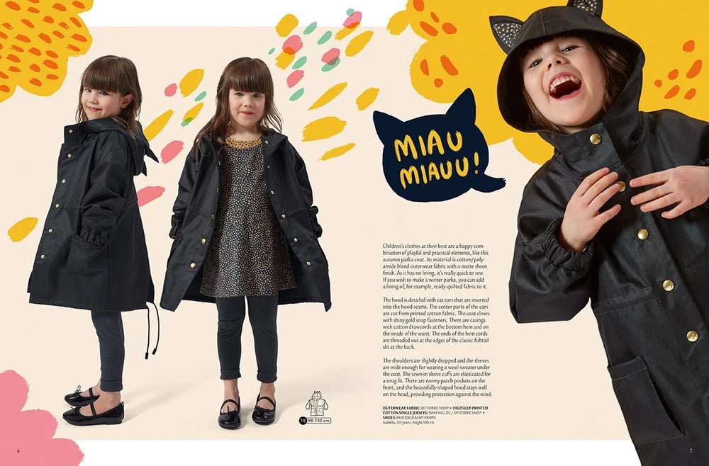 Image du magazine de patrons de vêtements pour enfants OTTOBRE design Kids 4/2018, en anglais, disponible en ligne chez Šarlotes audumi
