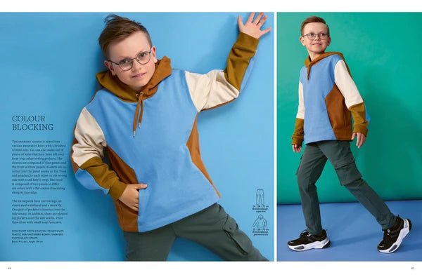 Image du magazine de patrons de vêtements pour enfants OTTOBRE design Kids 4/2023, en anglais, disponible en ligne chez Šarlotes audumi