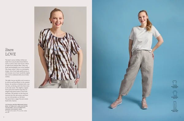 Image du magazine de patrons de vêtements pour femmes OTTOBRE design Woman 2/2024, en anglais, disponible en ligne chez Šarlotes audumi