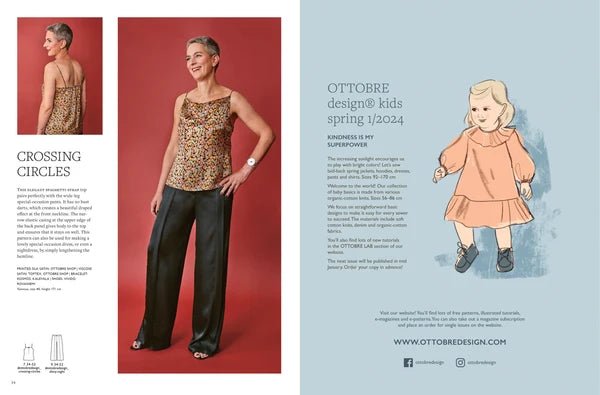 Image du magazine de patrons de vêtements pour femmes OTTOBRE design Woman 6/2023, en anglais – disponible en ligne chez Šarlotes audumi