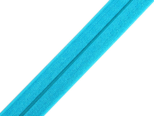 Image with Fold-over elastic 1.8 cm azure blue – available at Šarlotes audumi