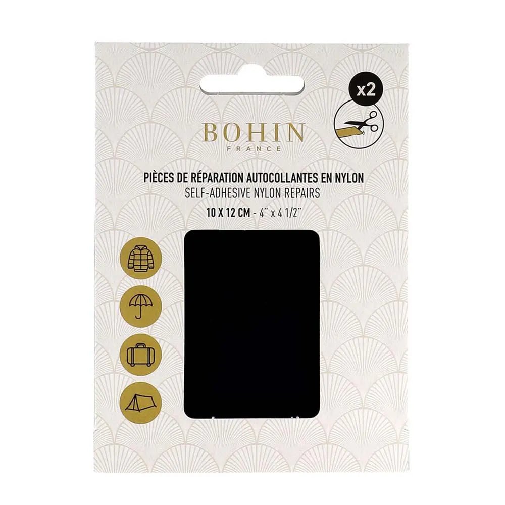 Patch autocollant Bohin 10x12 cm - bleu foncé (lot de 2)