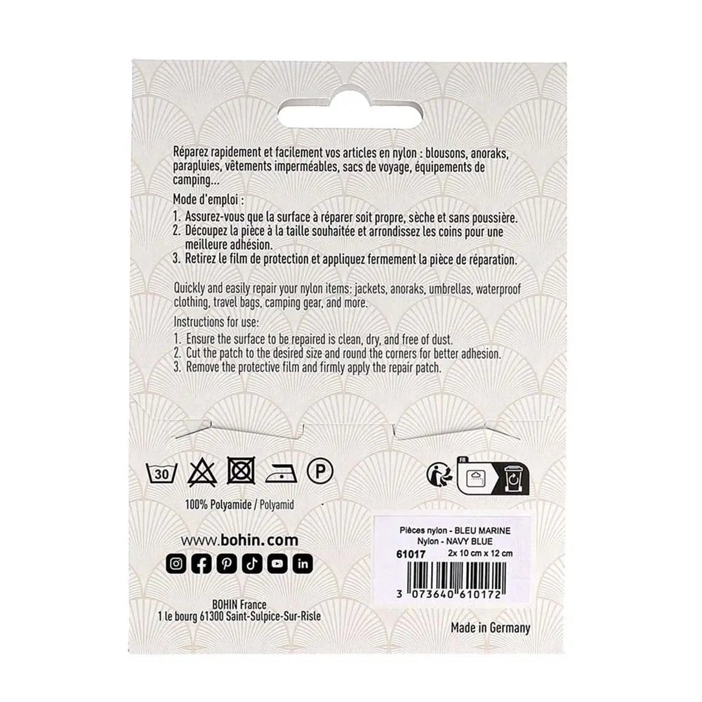 Patch autocollant Bohin 10x12 cm - bleu foncé (lot de 2 pcs.)