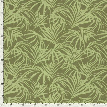 Image en tissu de maillot de bain lycra avec protection UPF50 – feuilles vert olive 200 g/m² – disponible chez Charlotte audumi