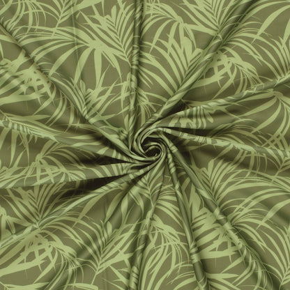 Image en tissu lycra pour maillot de bain avec protection UPF50 – feuilles vert olive 200 g/m² – disponible chez Šarlotes audumi