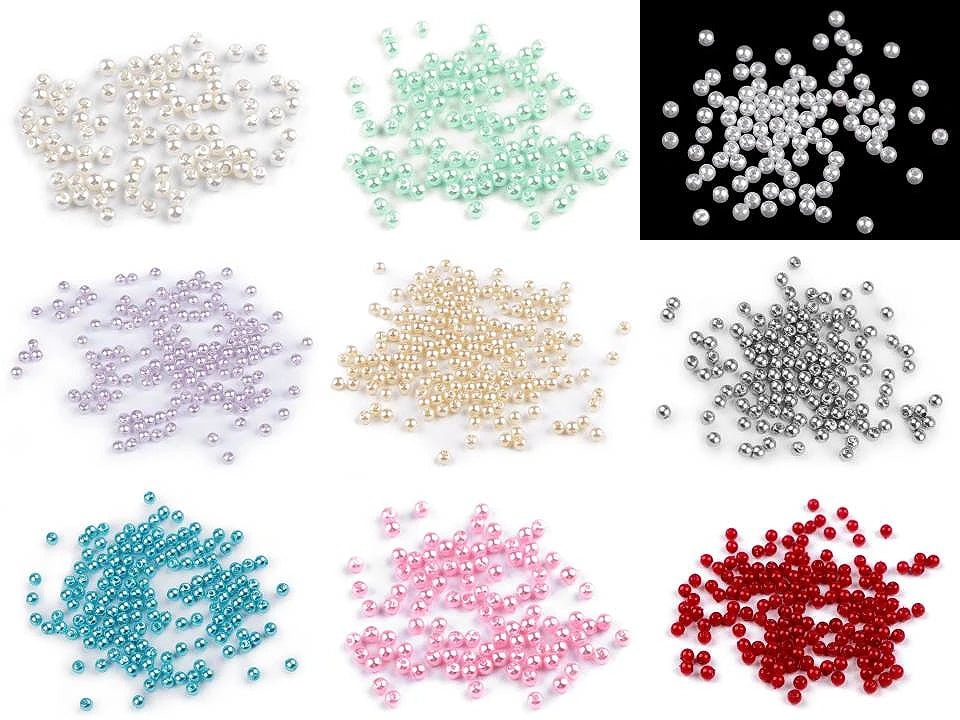 beads, Ø4 mm, 10 g - various color variants