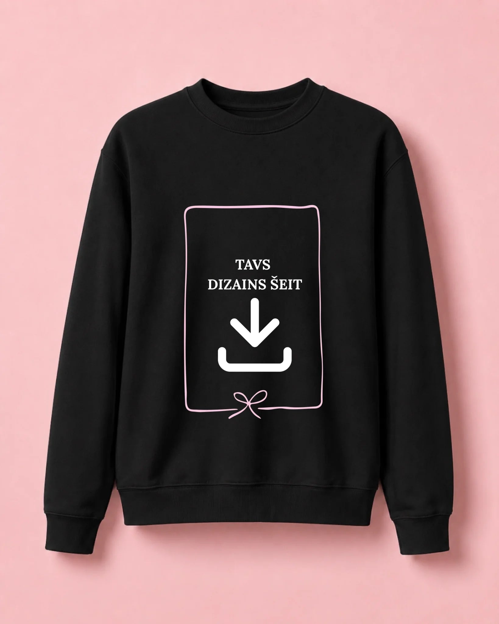 Bild von personalisiertem Pullover mit deinem Design – schwarz, online erhältlich bei Šarlotes audumi