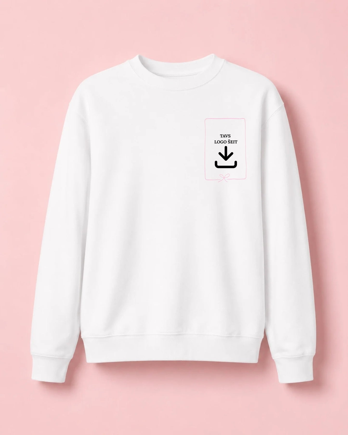 Personalisierter Pullover mit deinem Logo – online erhältlich bei Šarlotes audumi