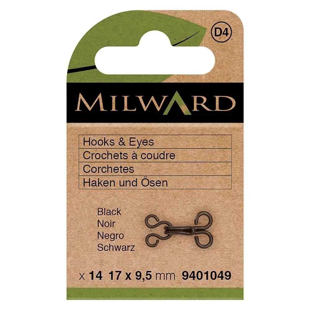 Crochets et boucles de fermeture à coudre 17x9.5 mm - noir