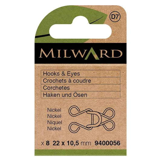 Sew-on hook and loop fasteners 22 x 10.5 mm - silver