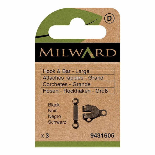 alt
Sew-on hook-and-bar fasteners, size L - black (3 pairs per pack)