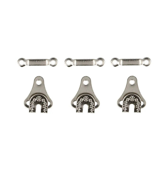 Sew-on hook and bar closures, size S - nickel-plated (3 pairs per package)