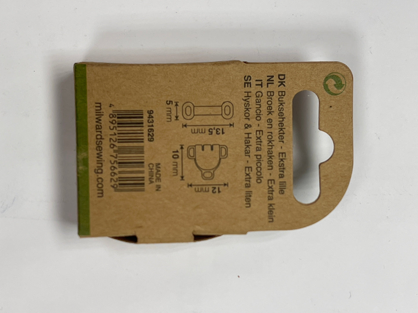 Agrafes à coudre et barrettes, taille XS - nickelées (3 paires par paquet)