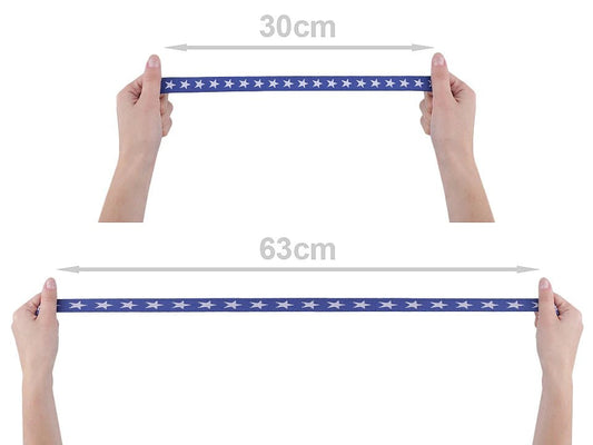 Image de l’élastique plat 2 cm rose à étoiles – disponible en ligne chez Šarlotes audumi