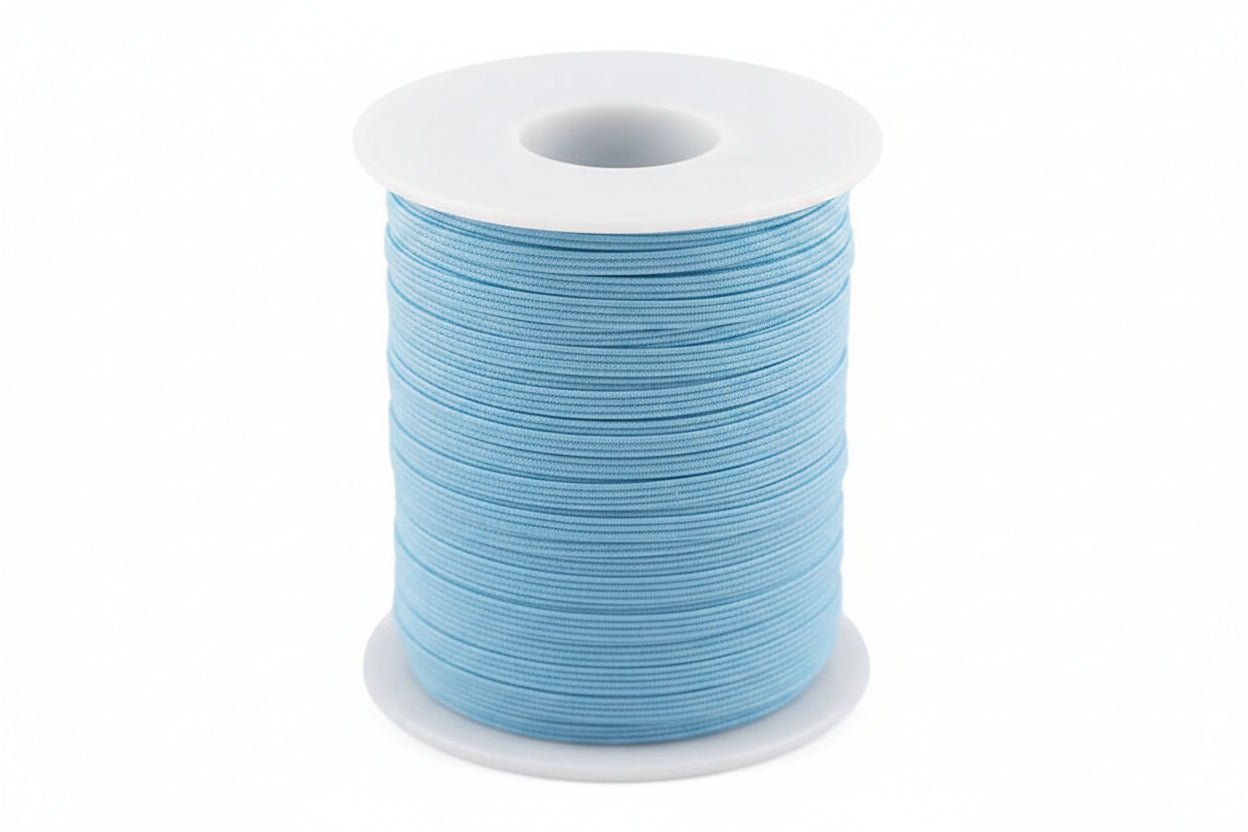 Bild von 3 mm flachem Gummiband, hellblau – online bei Šarlotes audumi erhältlich