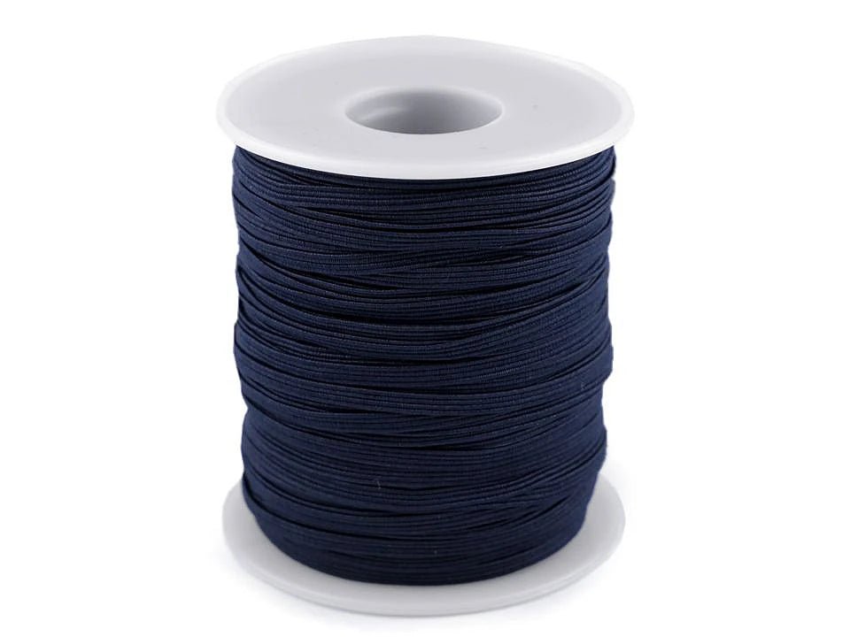 Flat elastic - 3 mm dark blue