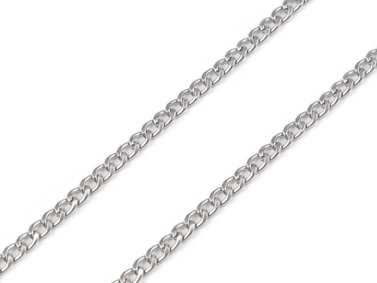 Plakana nerūsējošā tērauda ķēdīte, 3.7 mm, 1 m