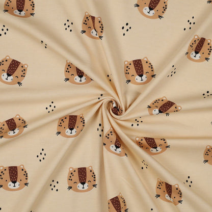 Thin cotton jersey - leopard cubs 200 g/m²