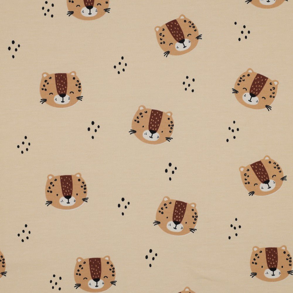 Lightweight cotton jersey - leopard cubs 200 g/m²