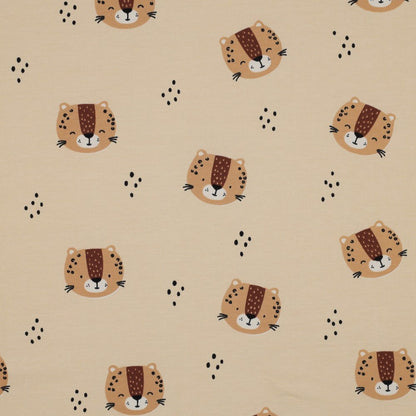 Lightweight cotton jersey - leopard cubs 200 g/m²